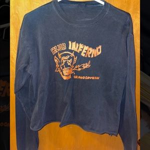 Black crop sweat shirt